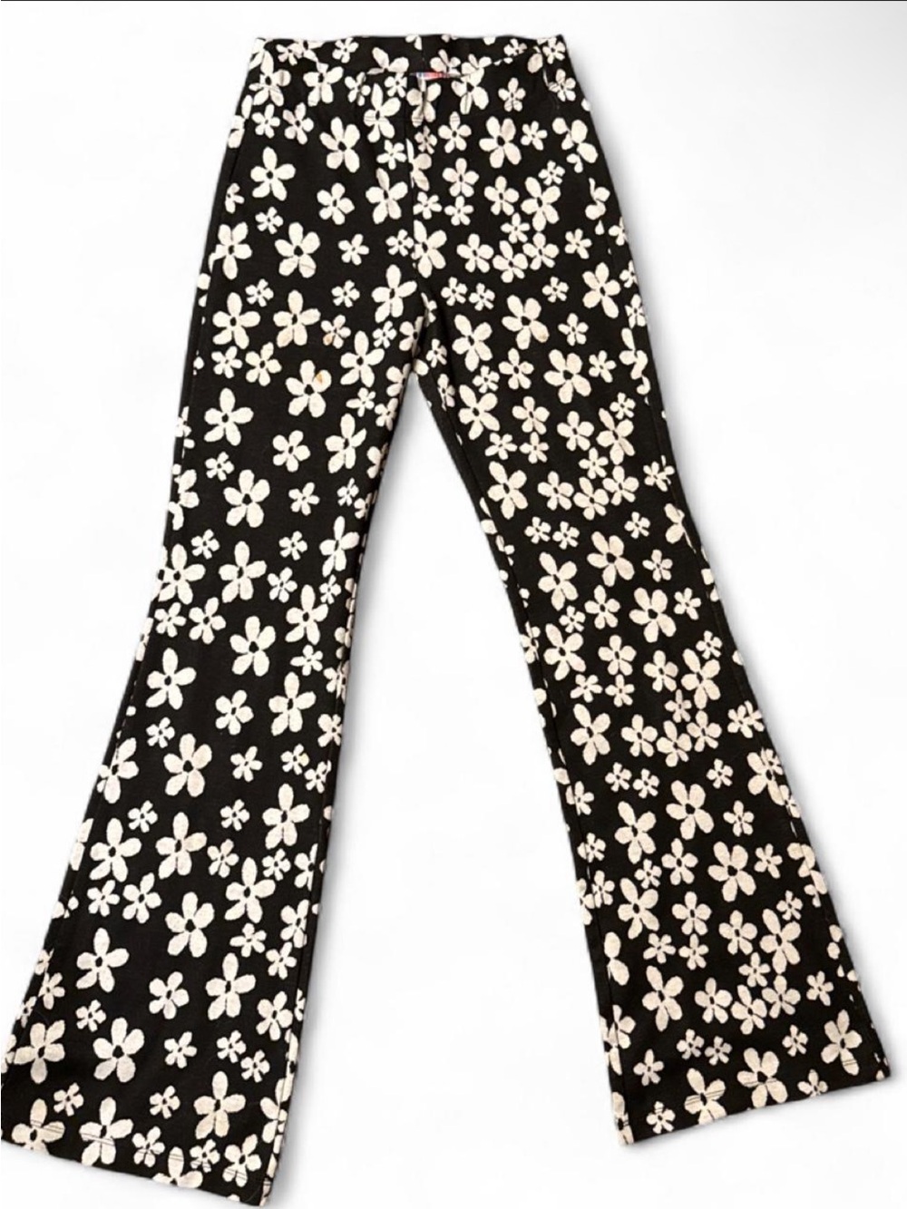 Urban Outfitters Black and White Floral Flared Pants